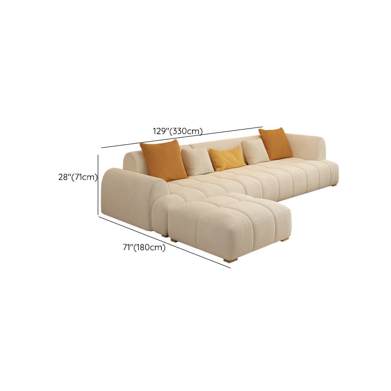 Six-Seated Beige Sectional Sofa: Anti Cat Scratch Fabric, Modern Style, Wood Frame, Tight Back - image 9