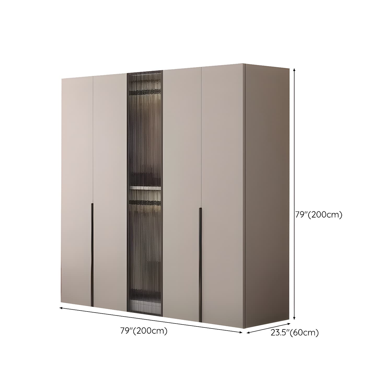 Modern Grey Wardrobe Armoire with Clothing Rod & Adjustable Shelves - image 16