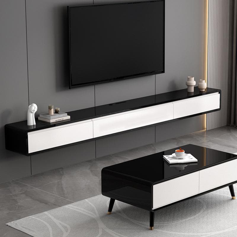 Rubberwood Scandinavian 20''x24'' Floating Mount Wood TV Stand with Drawers and Shelves - image 10