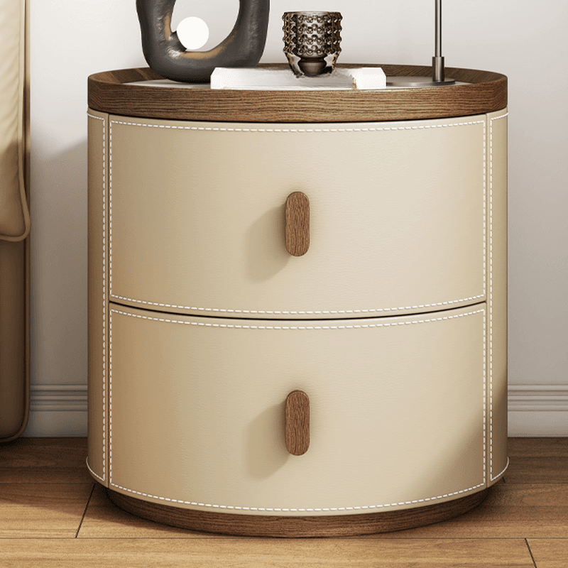 Art Deco 2 Tiers Nightstand With Drawer Storage and Stone Countertop - image 8