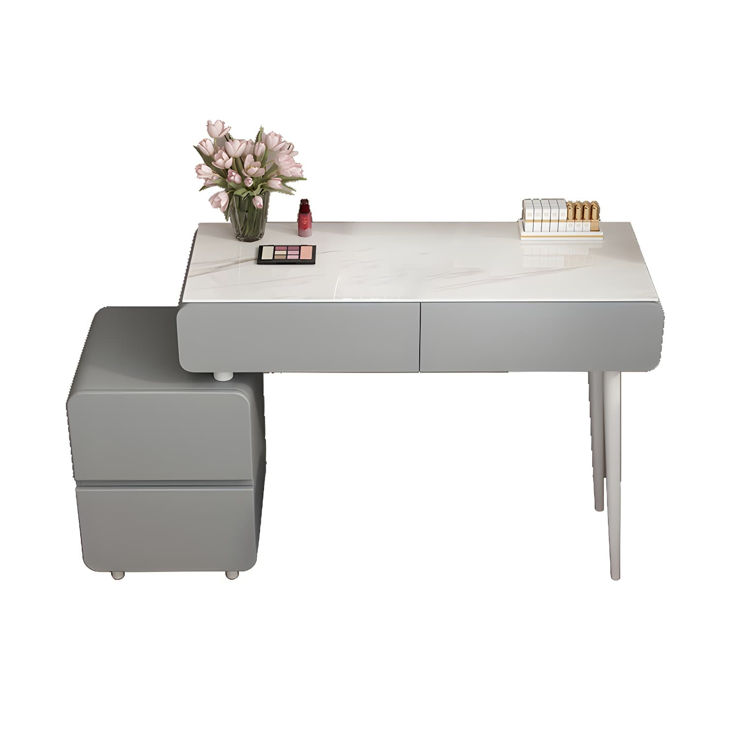 Modern Slate and Wooden Vanity Dressing Table Set with 4 Drawers - image 12