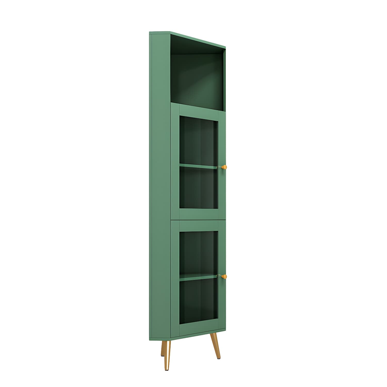 Wooden Storage Cabinet with 2 Glass Doors and Storage Shelf Modern - image 11