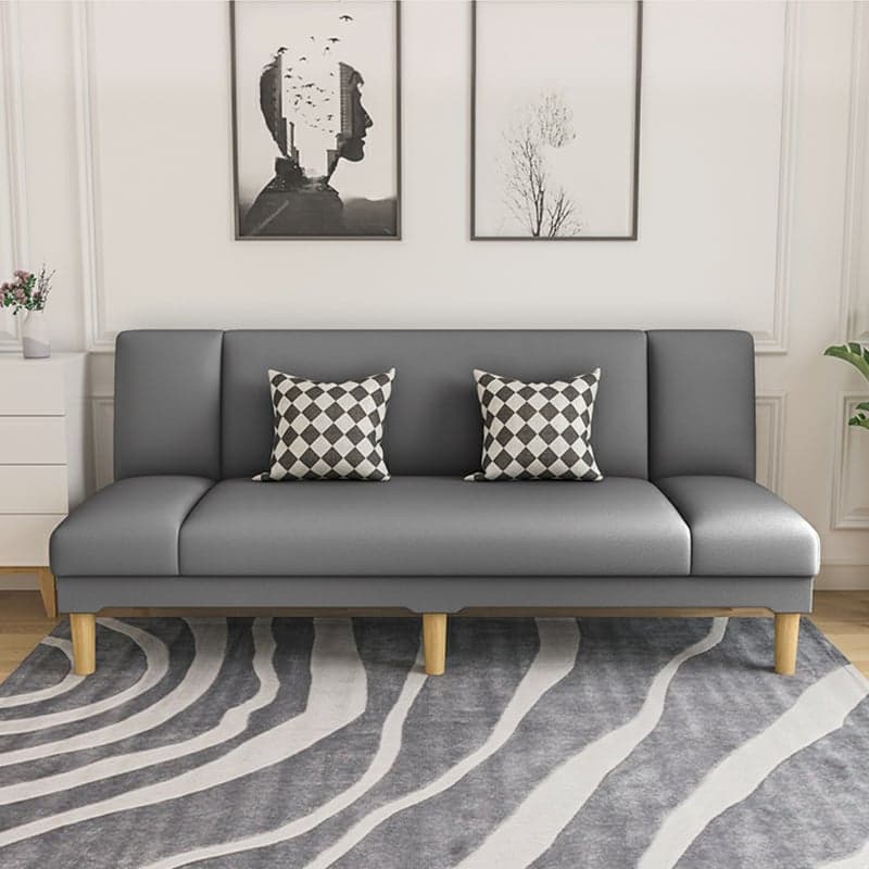 Scandinavian Armless Sleeper Sofa, Light Wood, Foam Filling, Includes Pillows - image 15