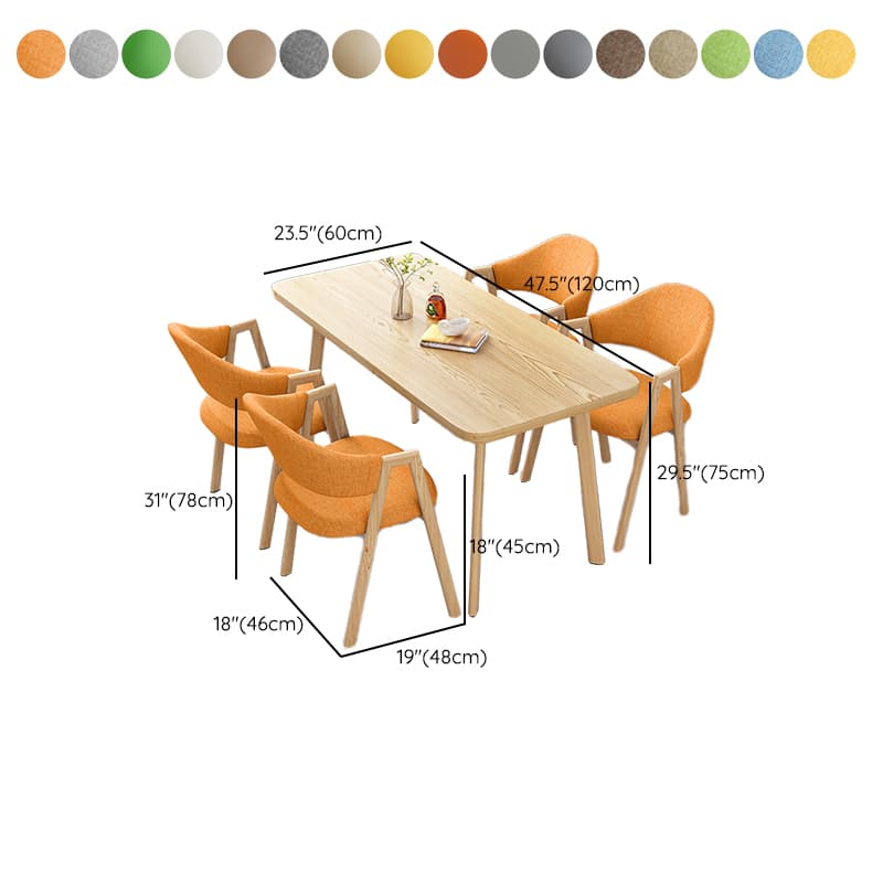 Casual Dining Table Set with Natural Wood Finish, Reclaimed Wood Top, and Seating for 4 Chairs - image 19