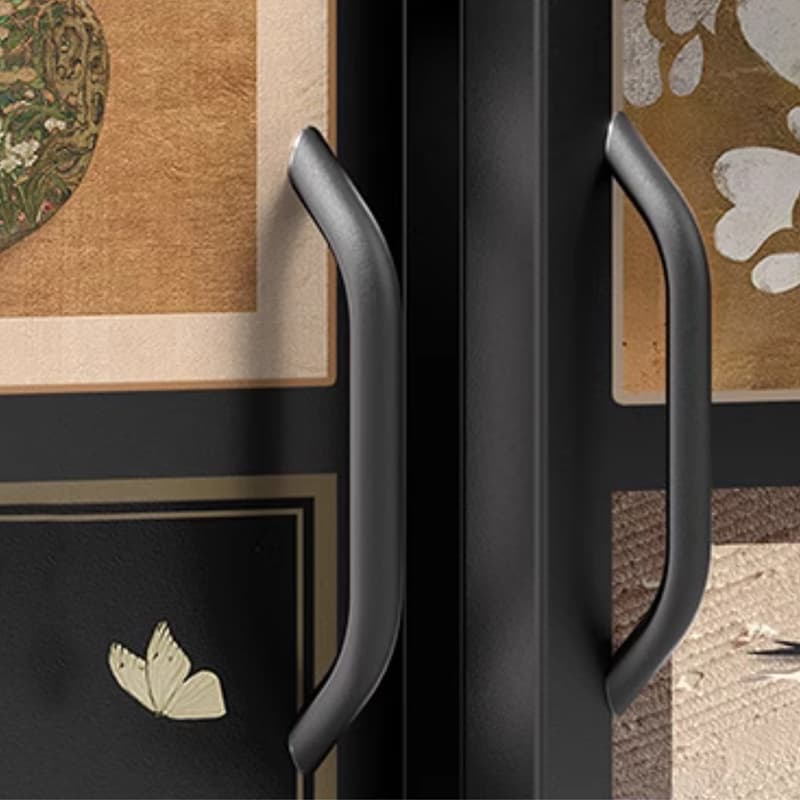 Damp-proof, Scratch-immune Steel Accent Cabinet with Adjustable Shelf, Grip Bars in Midnight Black/Chalk, Stain Resistant - image 8