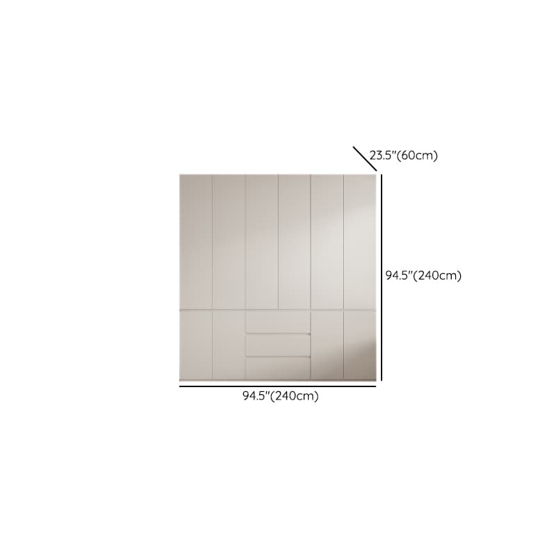 White Modish Manufactured Wood Armoire Cabinet with Soft Close Drawer, Soft Close Door, Interior Shelves, and Clothing Rod - image 15