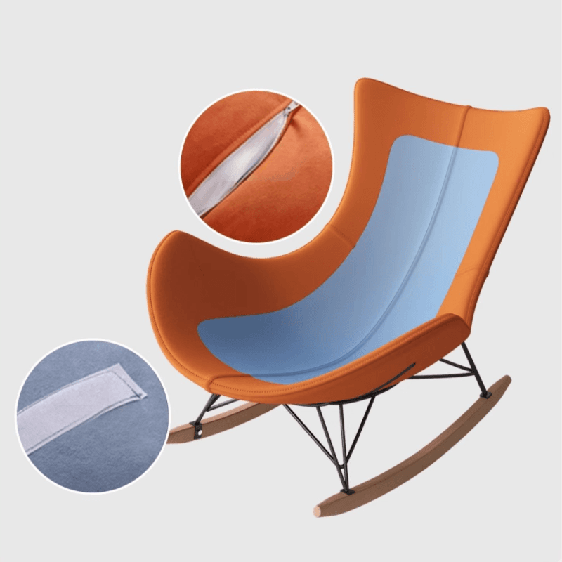 Stationary Rocking Chair with Flared Arm and Rear Support - image 15