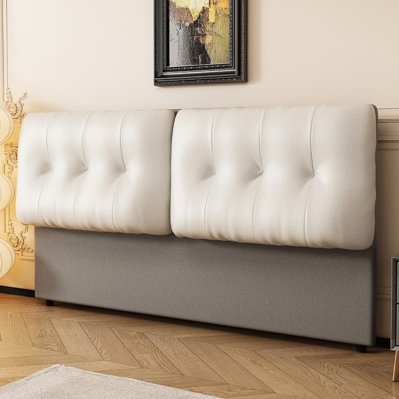 Simplistic Panel Headboard with No Distressing, Piled Tufted Rectangular Design for Queen/Full/Twin XL Bed, Cotton Upholstery, Standard Height