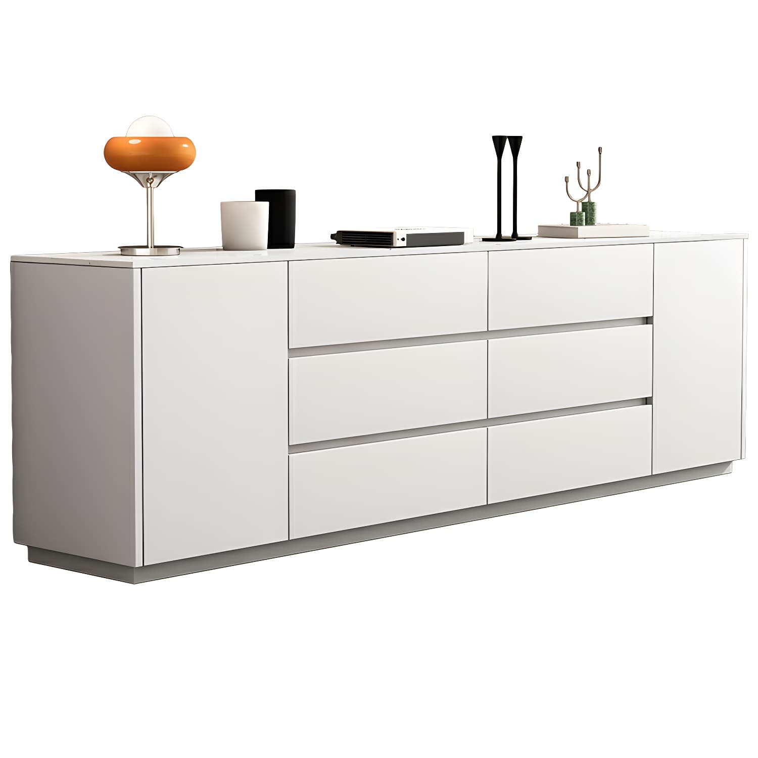 Modern Stone TV Stand with 6 Drawers and 2 Cabinets - Sleek and Stylish Design - image 7