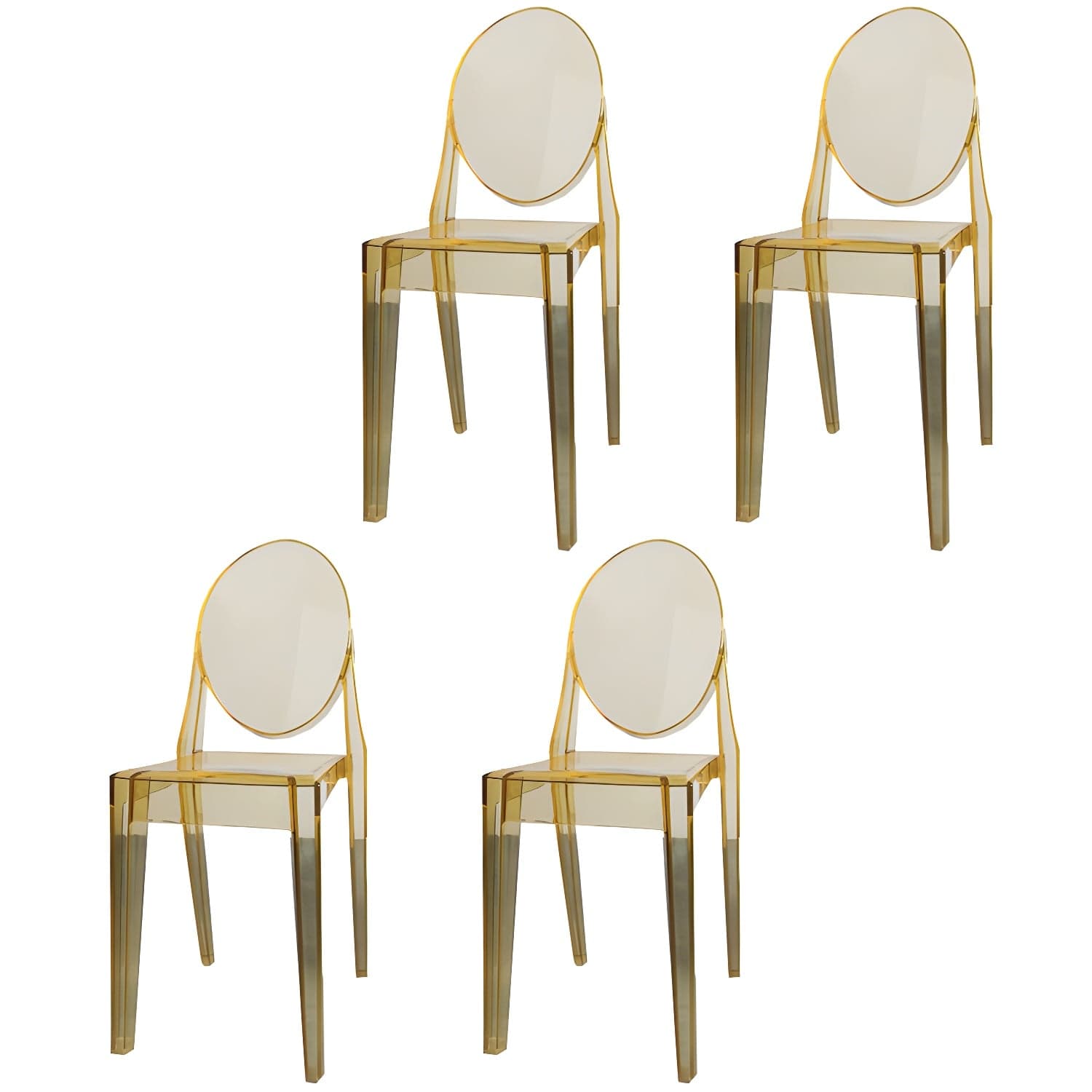 Scandinavian Winehouse Plastic Side Chair Transparent Open Dining Chair (Set of 4) - image 17