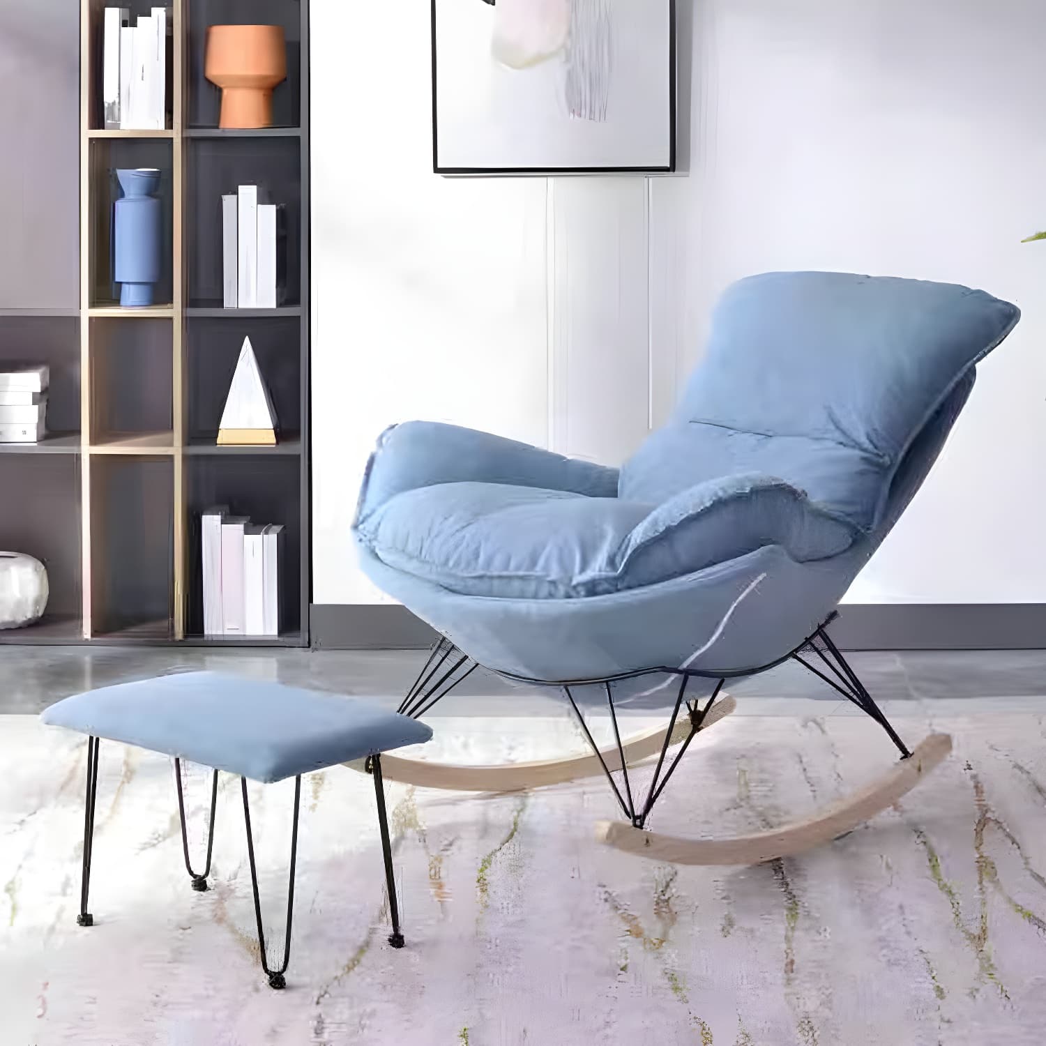 Contemporary Simple Style Rocking Chair Single Indoor Sofa Rocking Chair for Break - image 15