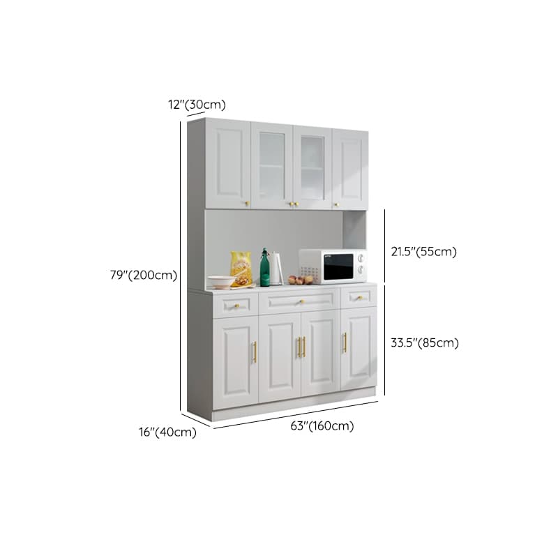 Glam White Wood Sideboard with Storage Cabinets and Included Adjustable Shelving - image 15