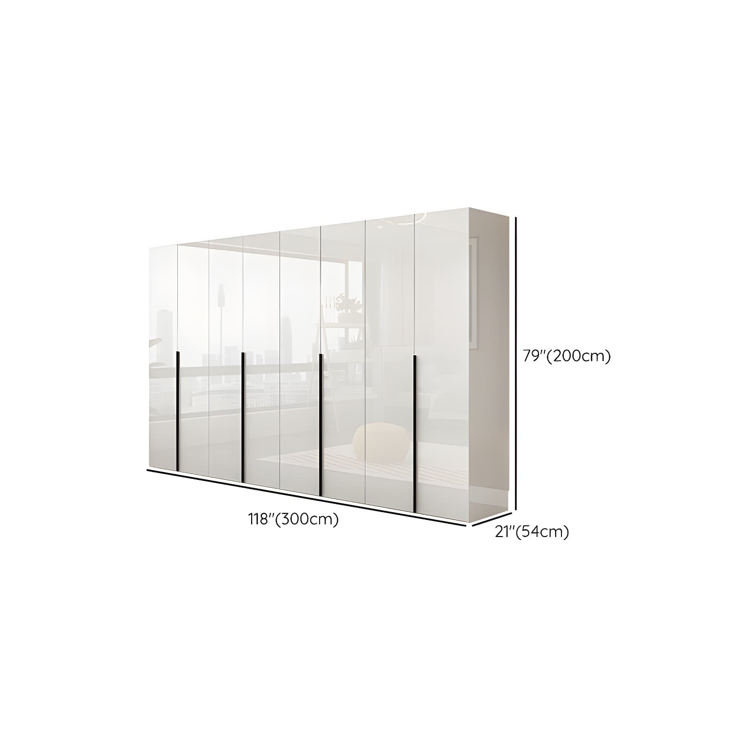 Hinged Wardrobe Armoire with Shelves White Wardrobe Closet for Home - image 18
