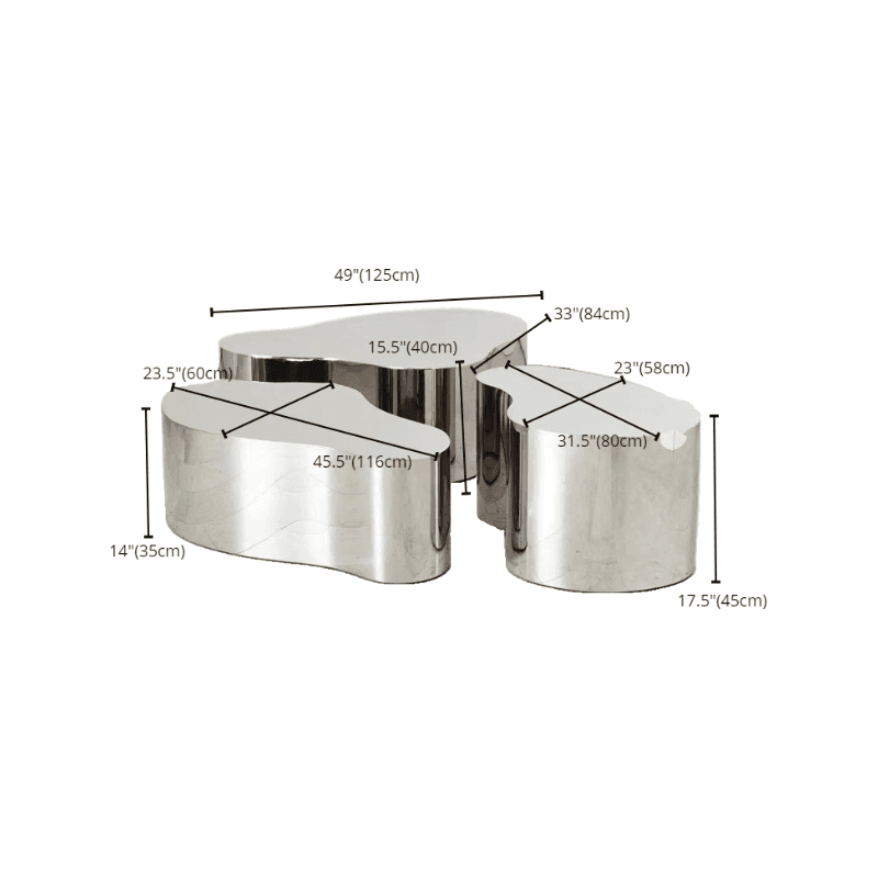 Silver Alloy Irregular/Circular-shaped Accent Table for Small Spaces - image 19
