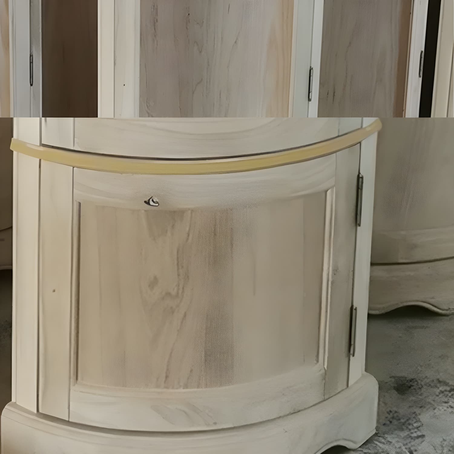 Glass Paned Solid Wood Corner Rustic Accent Cabinet with Doors - image 8