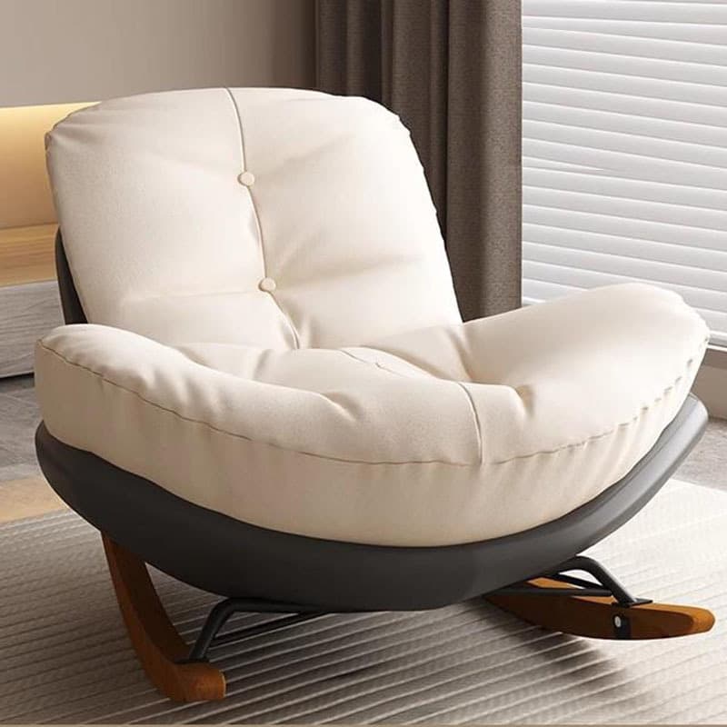 Chalk Modern Simple Style Upholstered Rocking Chair Couch, Scratch-defiant & Cushioned - image 7