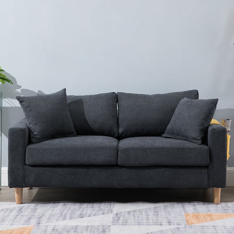 Contemporary Beige/Khaki/Gray Solid Color Standard Sofa with Storage, Wide Pillow Back and Square Arm - image 9