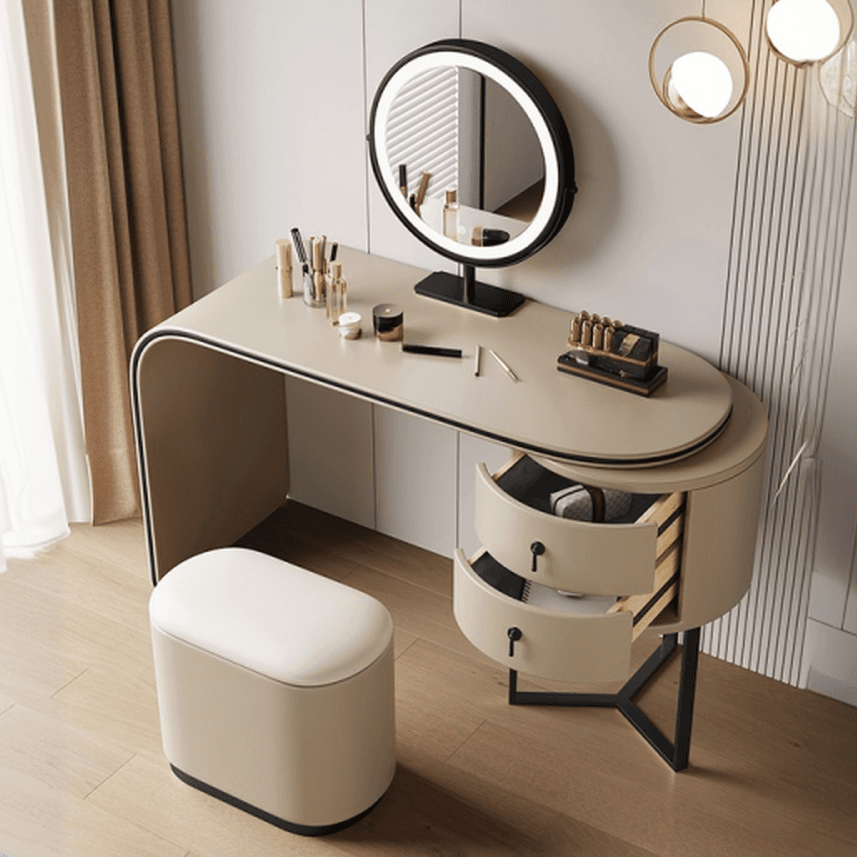 Wood Multi-Purpose Vanity Set with Lighting System, Push-Pull Drawers, and Adjustable Brightness - image 12