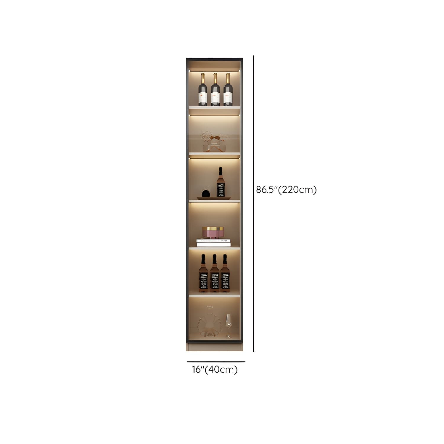 Contemporary Champagne Engineered Wood Shelves Included Sideboard with Doors - image 12