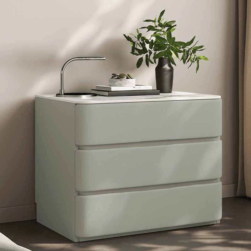 Art Deco Nightstand With Drawer Organization with 3 Drawers - image 4