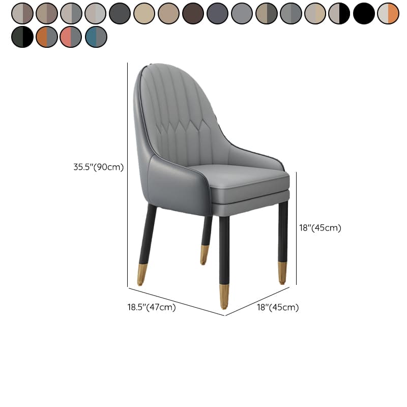 Elegant Glam Faux Leather Dining Chair with Solid Back for Kitchen & Dining - image 31