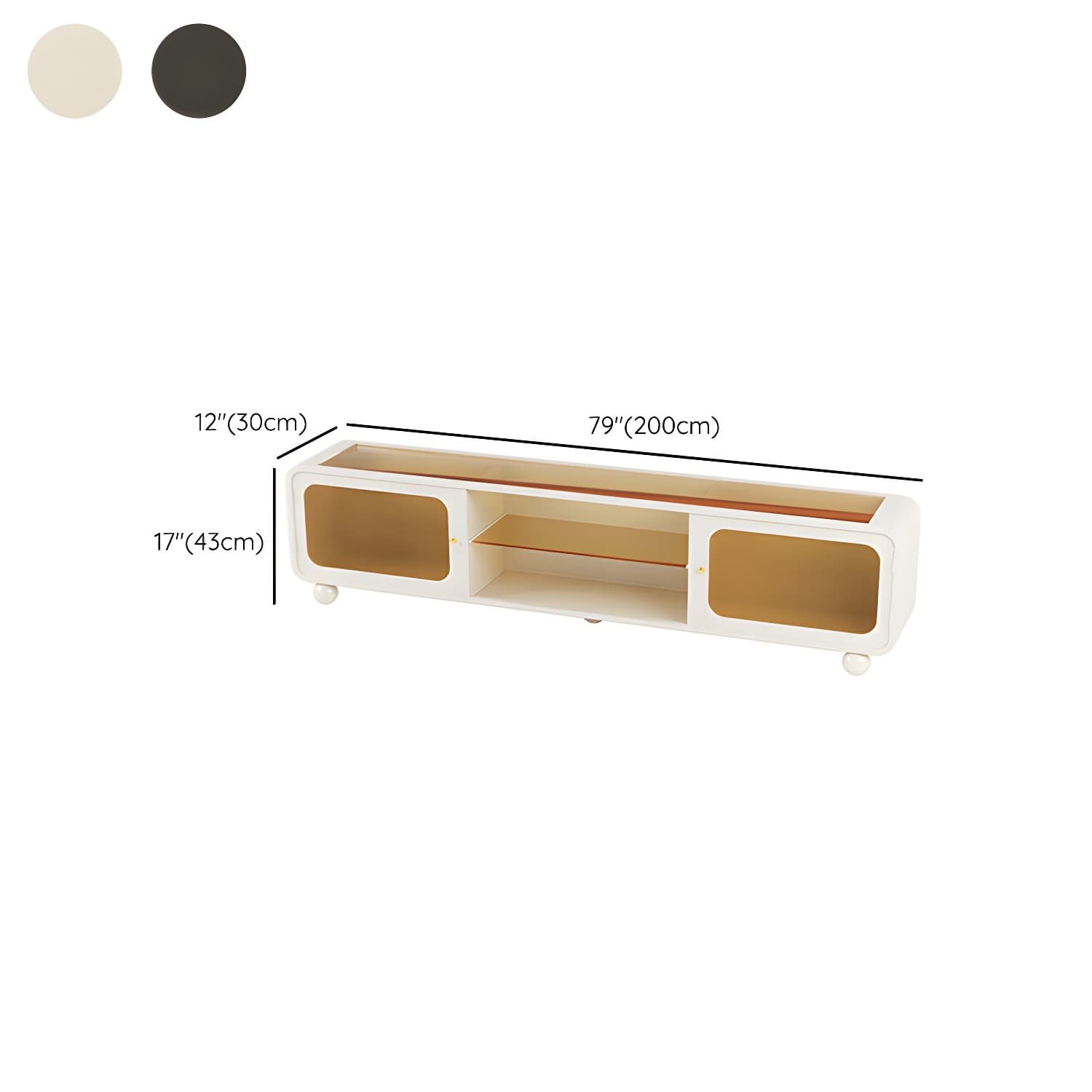 Modern Glass TV Stand with Open Shelving, Cabinet, and Low Profile Design - image 16