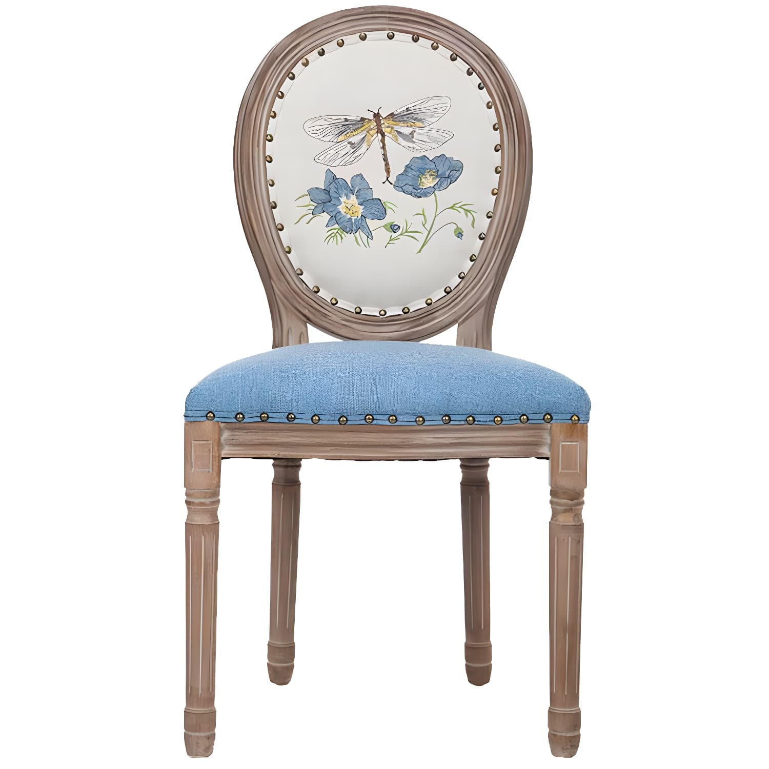 Solid Wood Country Style Dining Room Chair Matte Finish King Louis Back Side Chair - image 11