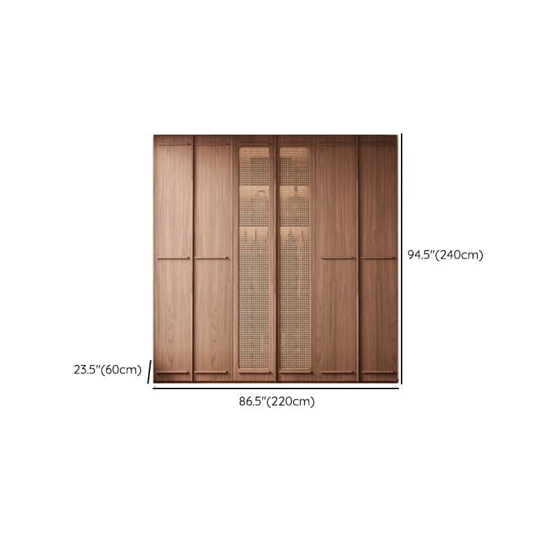Simplistic Wood Color Timber Wardrobe Closet with Soft Close Door, Interior Shelves, and Hanging Rod - image 16