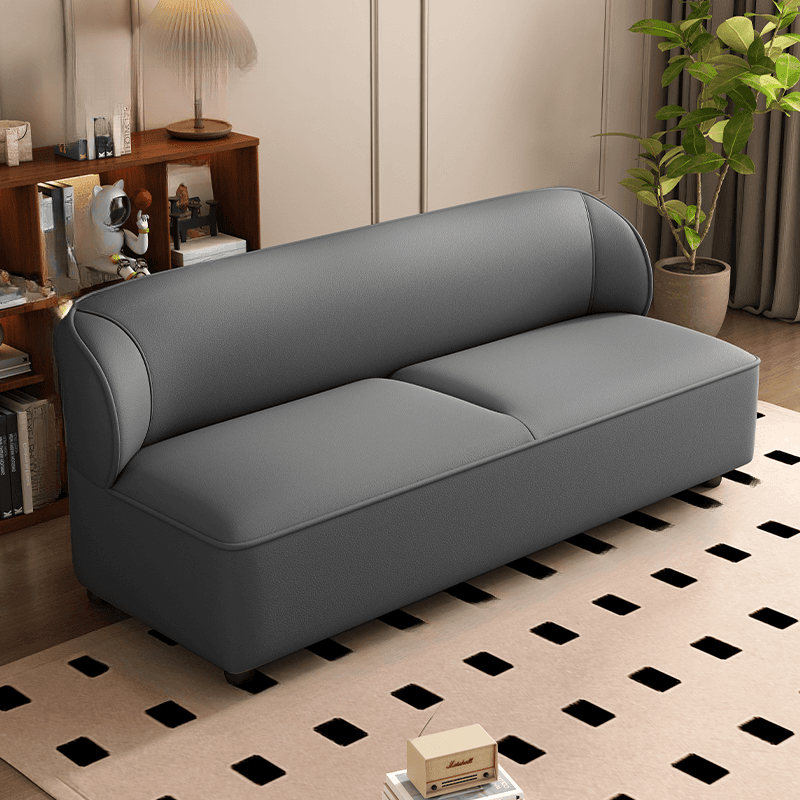 Contemporary Modern Solid Color Scratch-durable Loveseat in PU Leather, 2-Seater with 1 Pillow - image 7