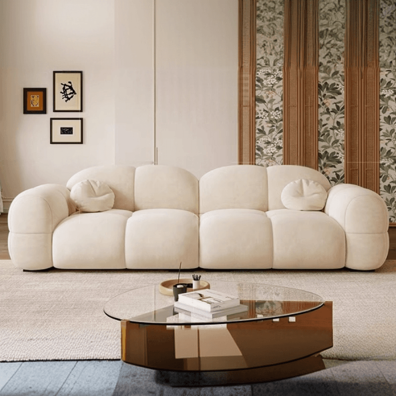 Trendy Solid Color Stain Resistant Standard Sofa in Grey/Taupe/Amber Color with Arm, 4-seater/Seats 3 and 2 Pillows - image 12