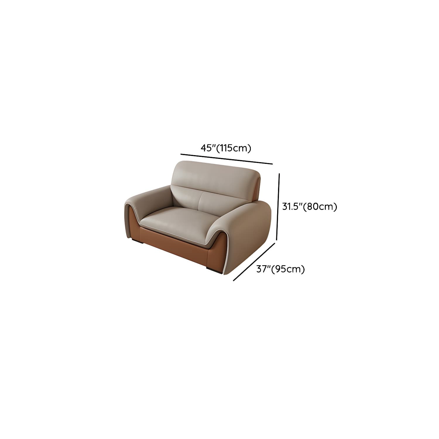 Modern Brown Leather Pillow Top Sectional Sofa with Wood Frame - image 9