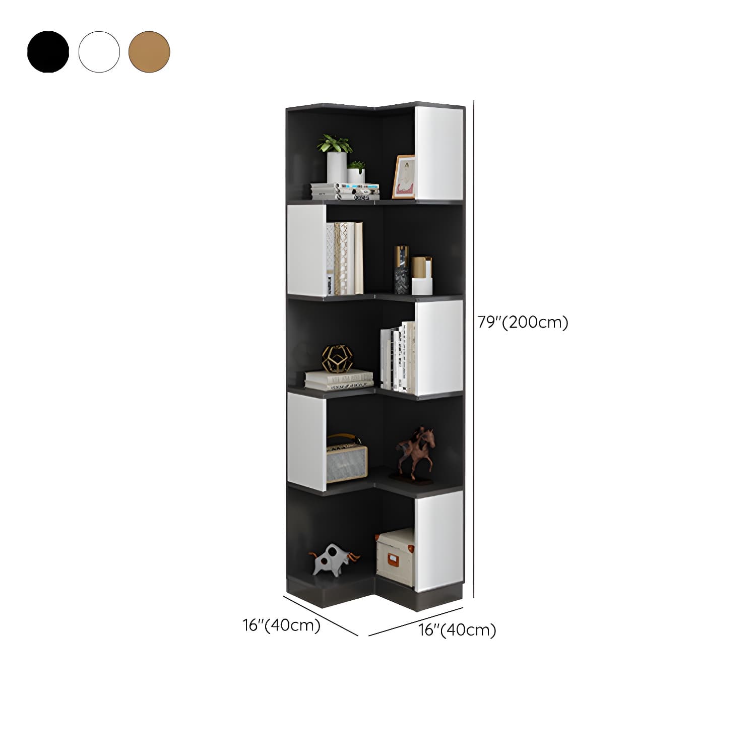 Contemporary Corner Standard with Shelves Manufactured Wood Accent Chest - image 12