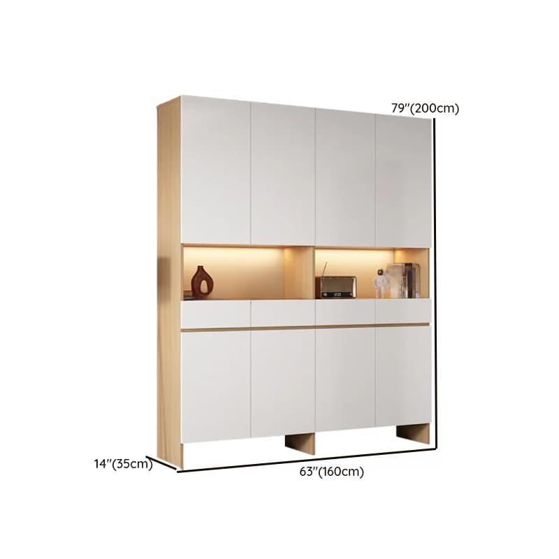 Trendy Rectangle Accent Cabinet with Hutch, Changeable Shelf, Groove Handles, Multi-Color Top, and Soft Close Drawer - image 35