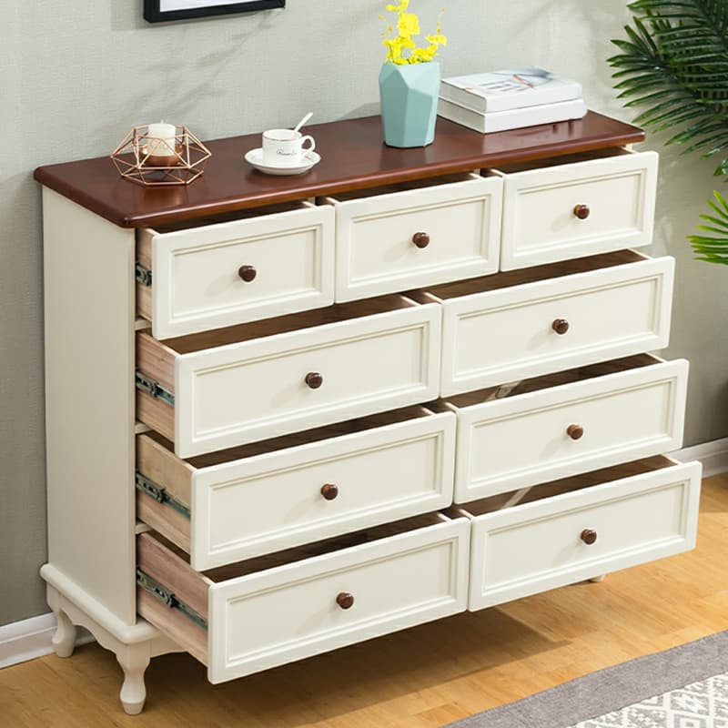 Solid Wood Countertop Storage Chest Traditional Style with Drawers - image 9