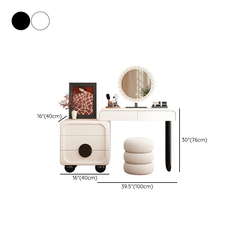 Large/Standard Vanity Set in White with 5 Drawers, Mirror Lights, Seat, Lighting, and Scalable Design - image 10