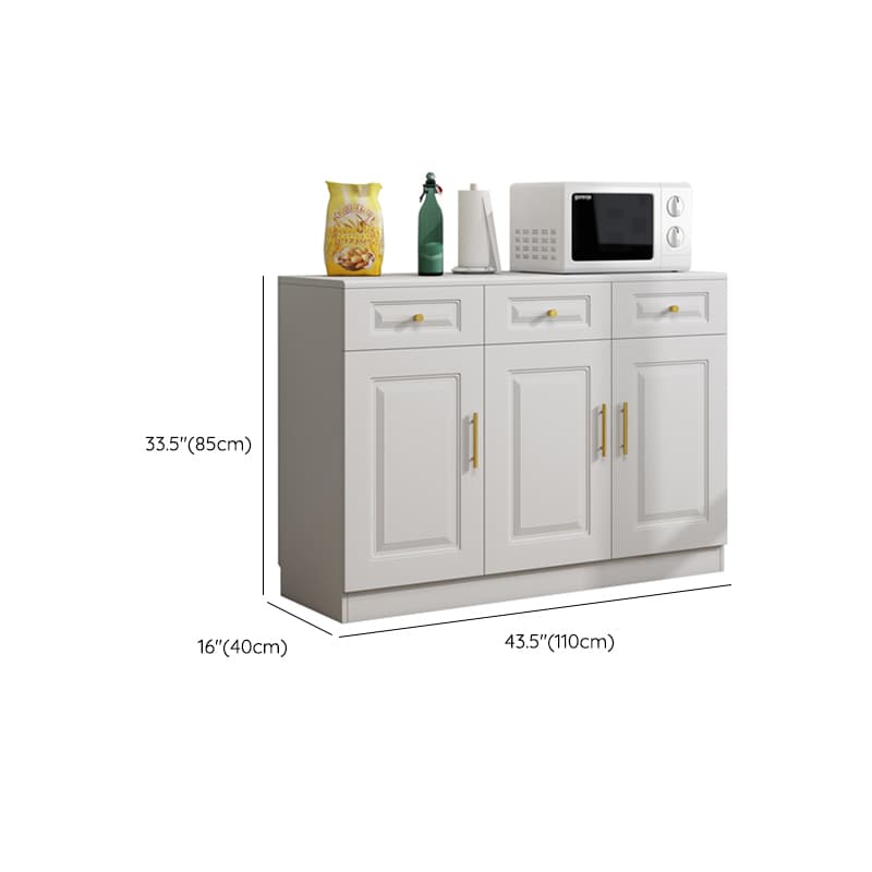 Glam White Wood Sideboard with Storage Cabinets and Included Adjustable Shelving - image 23