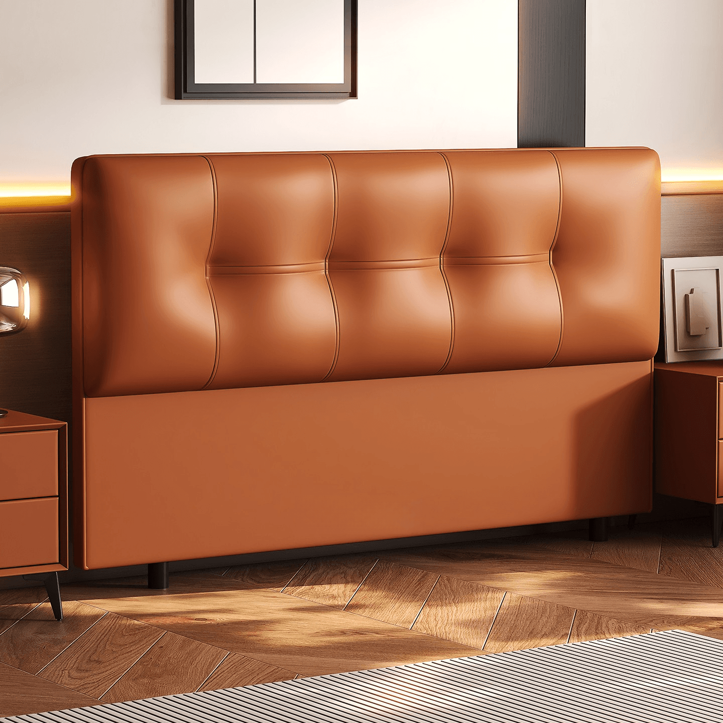 Simplistic Style Panel Headboard with No Distressing, Piled Tufted Rectangular Shape for King/Queen/Full Bed, Featuring Sponge Upholstery and Standard Height - image 7