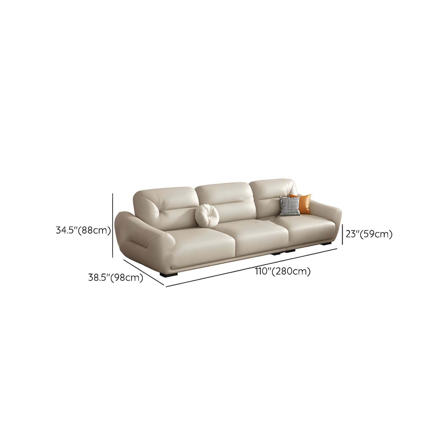 Modern Beige Upholstered Sectional Sofa with Flared Arms and Cushion Back Design - image 11