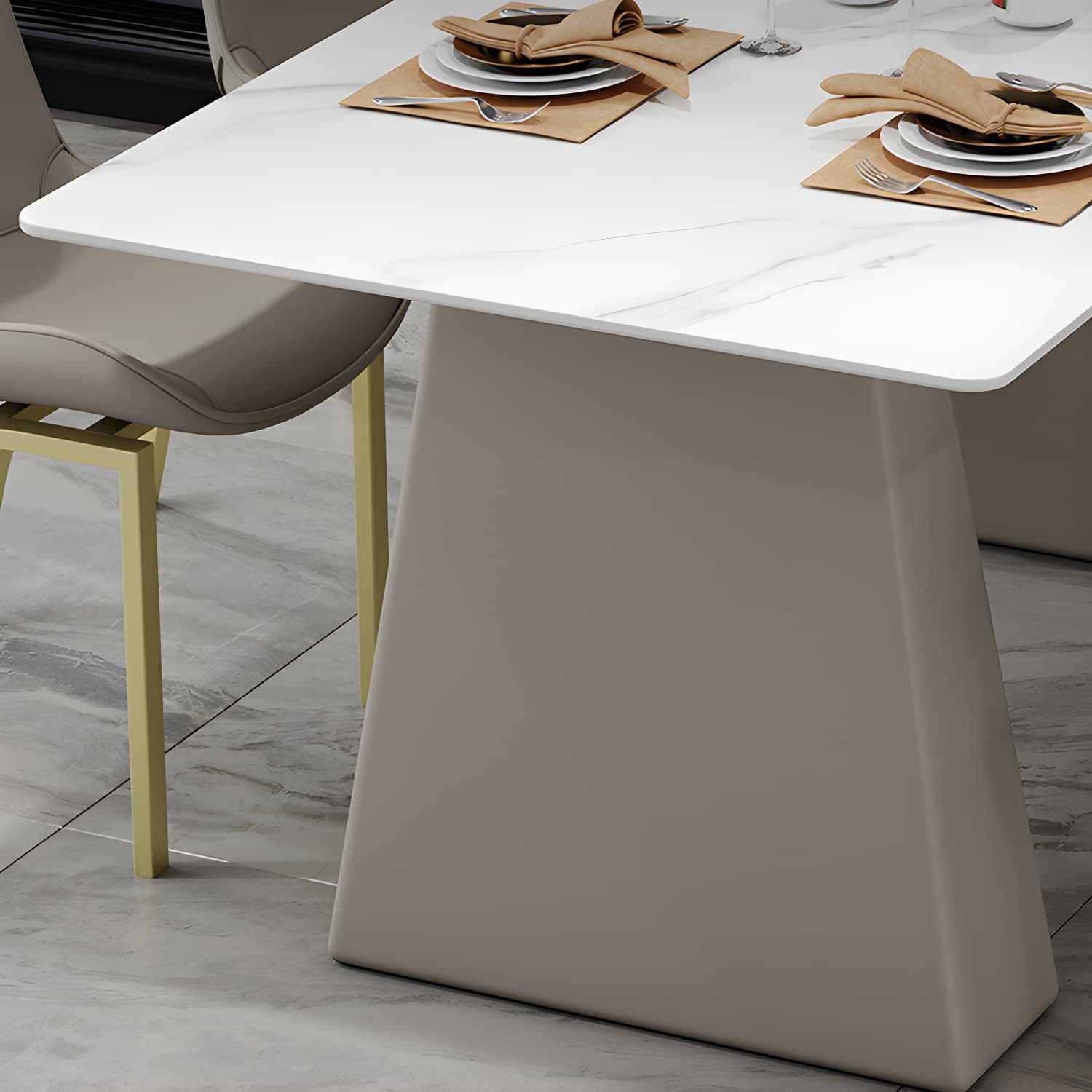 Modern Style Dining Set 1/5/7 Pieces Rectangle Stone Dining Table for Dining Room Kitchen - image 8