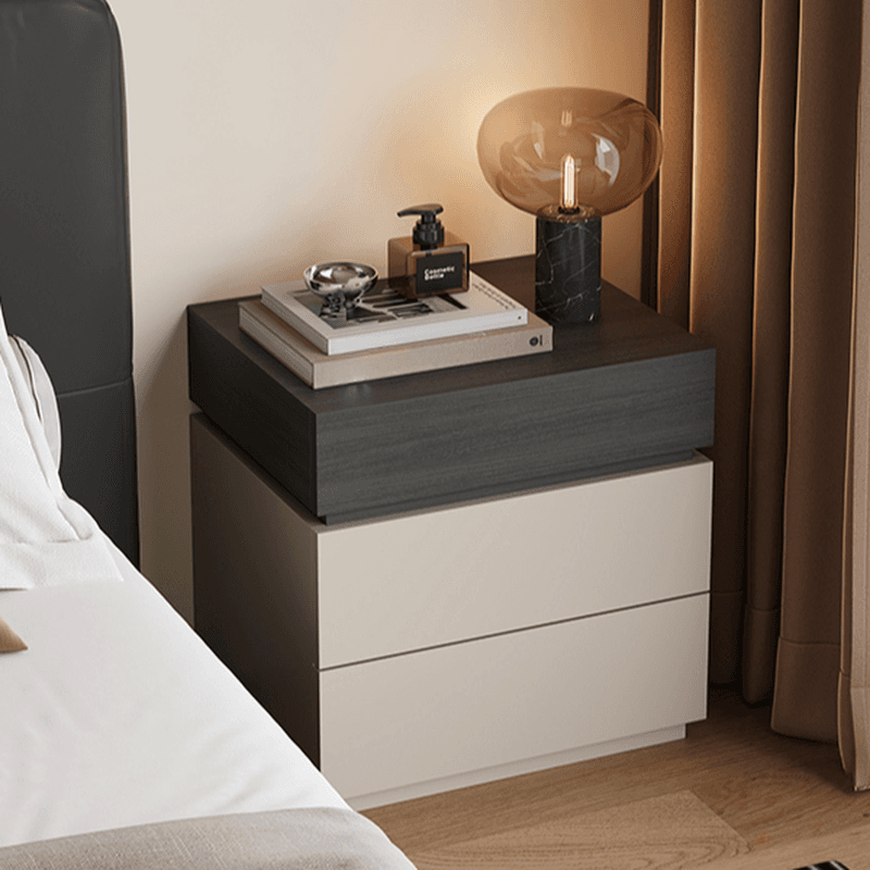 Organic Modern Nightstand With Drawer Organization Featuring 3 Drawers and Particle Board Wood Countertop - image 8
