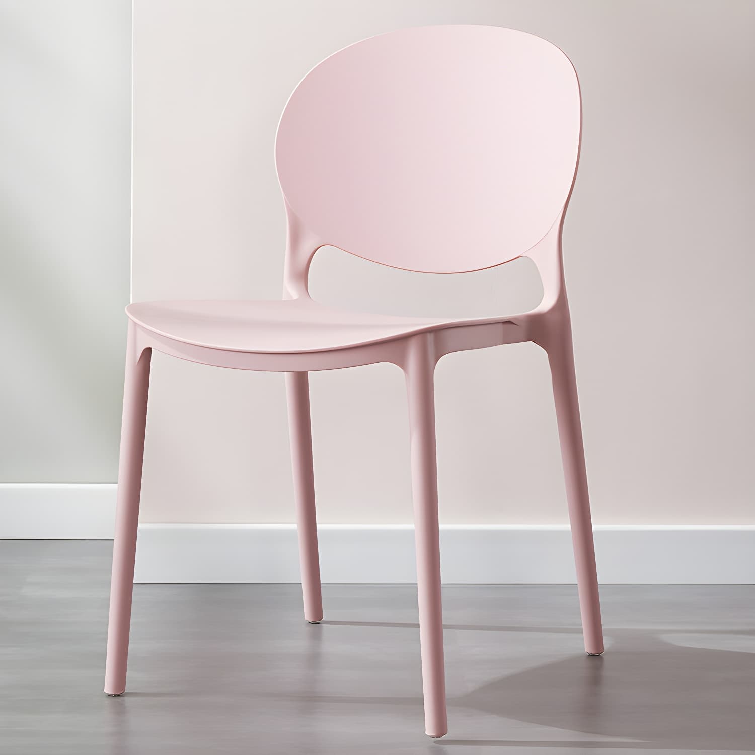 Scandinavian Armless Dining Chairs Stackable Plastic Open Back Side Chair - image 17