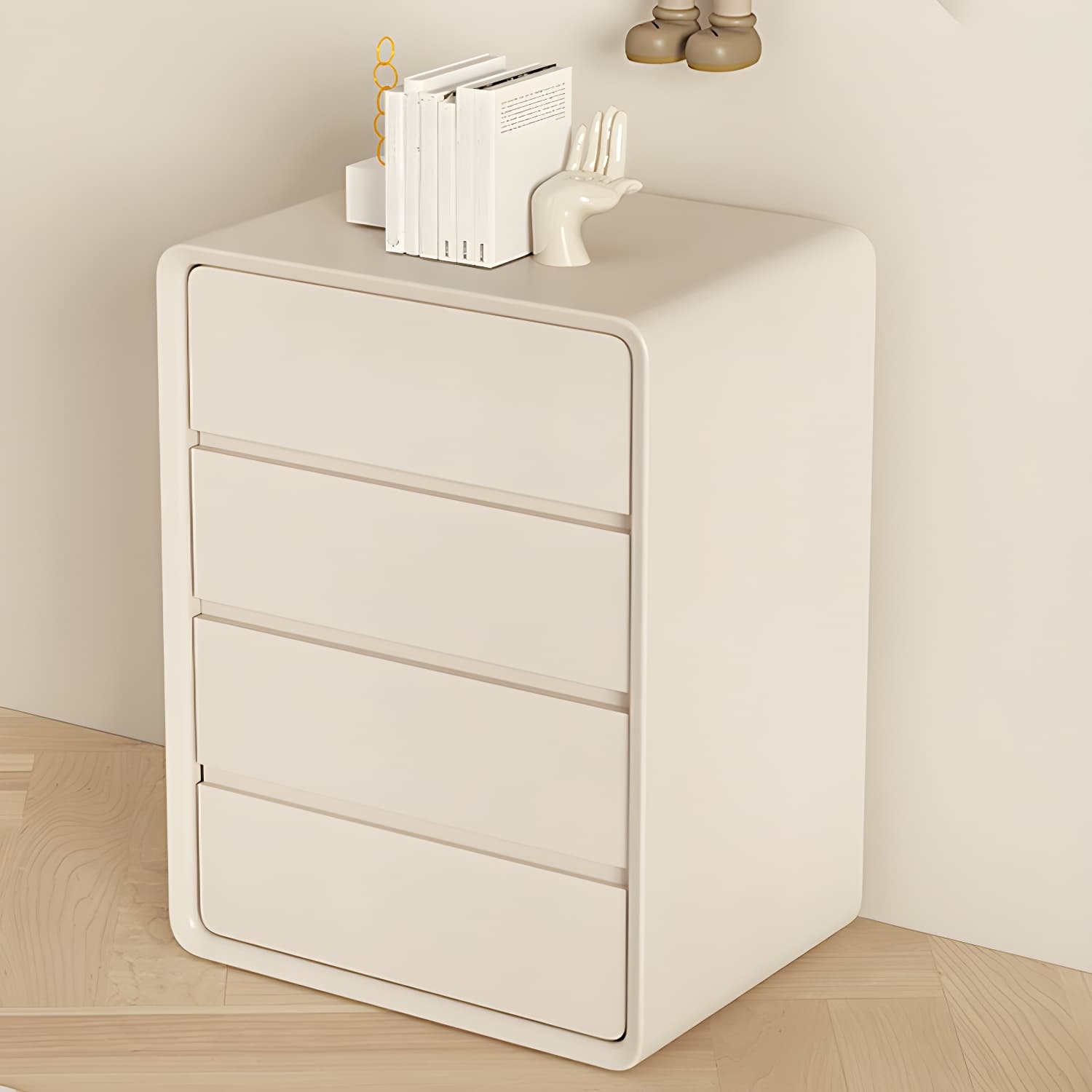 Narrow Modern White Wood Dresser with Soft Close Drawers for Living Room - image 4