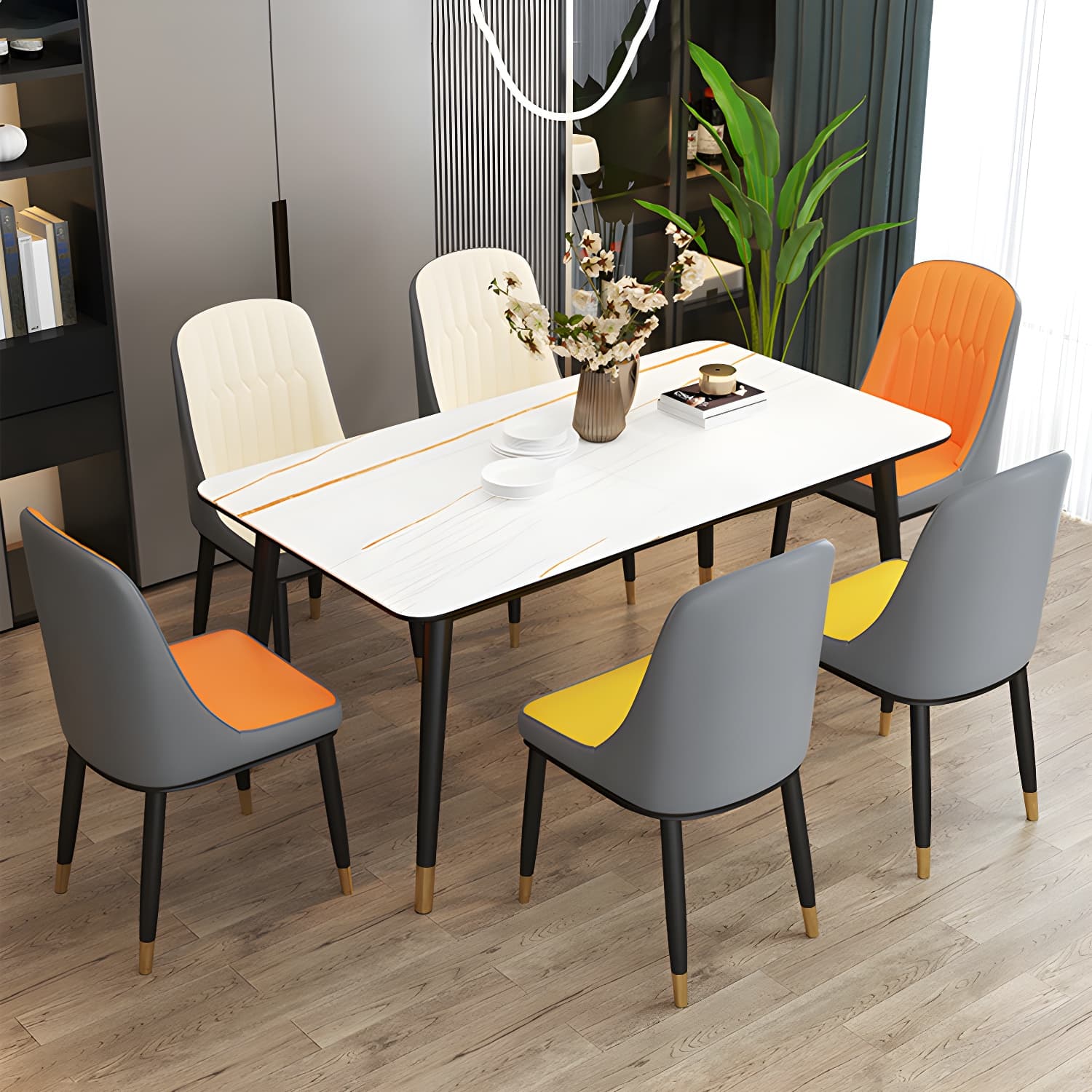 Scandinavian Indoor Side Chair Parsons Back Metal Upholstered Dining Room Chair - image 16