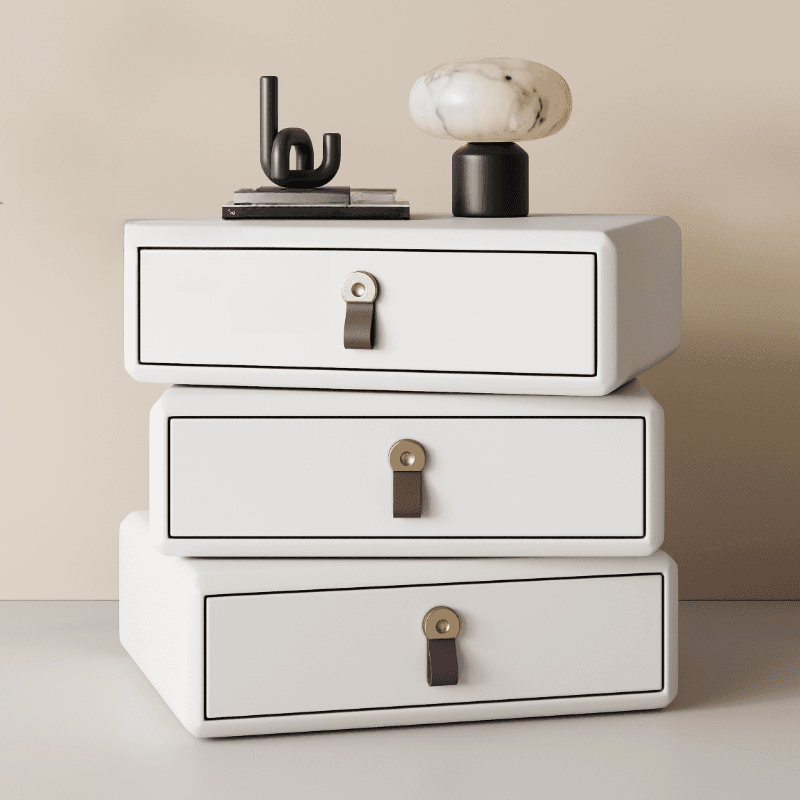 Organic Modern Nightstand With Drawer Organization Featuring 3 Drawers and Pleather Countertop - image 19