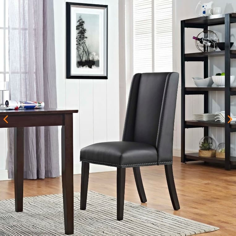 Flannel/Linen/PU Upholstered Stable Framed Armless Chair with Parsons Back and Nailhead Trim for Dinette in a Trendy Style