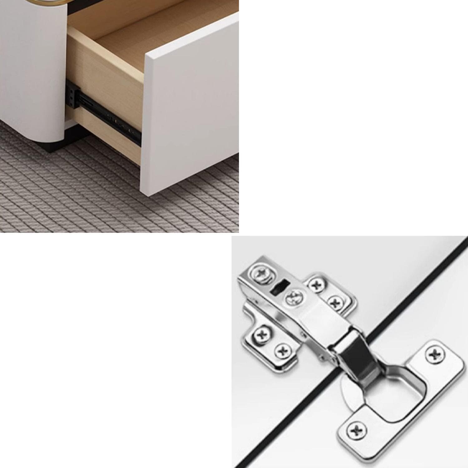 Modern Stone TV Stand with Drawers and Cabinet Low Profile Cable Management Fully Assembly Required - image 11
