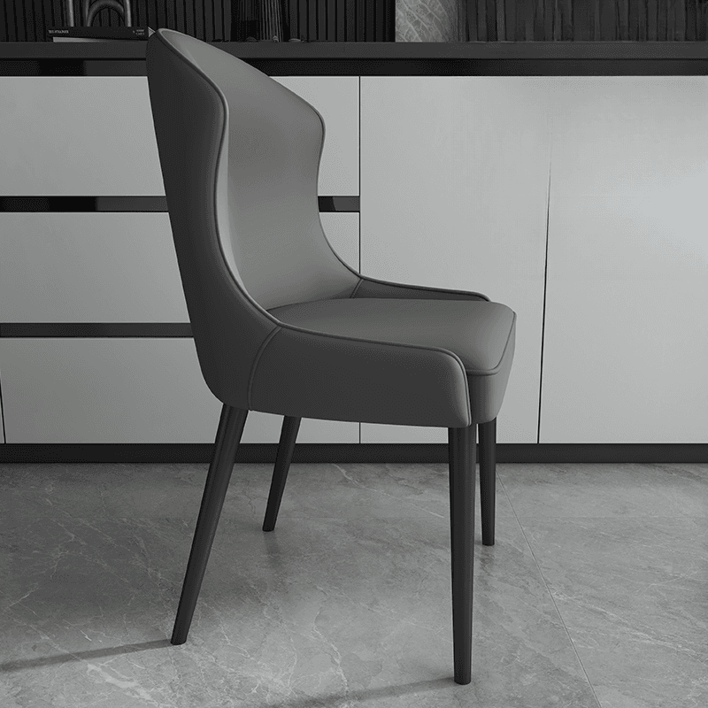 Simple/Glamorous Side Chair with Imperforate Back, Polyurethane Upholstery, Alloy Legs, Outlined Frame, and Steady Stability - image 4