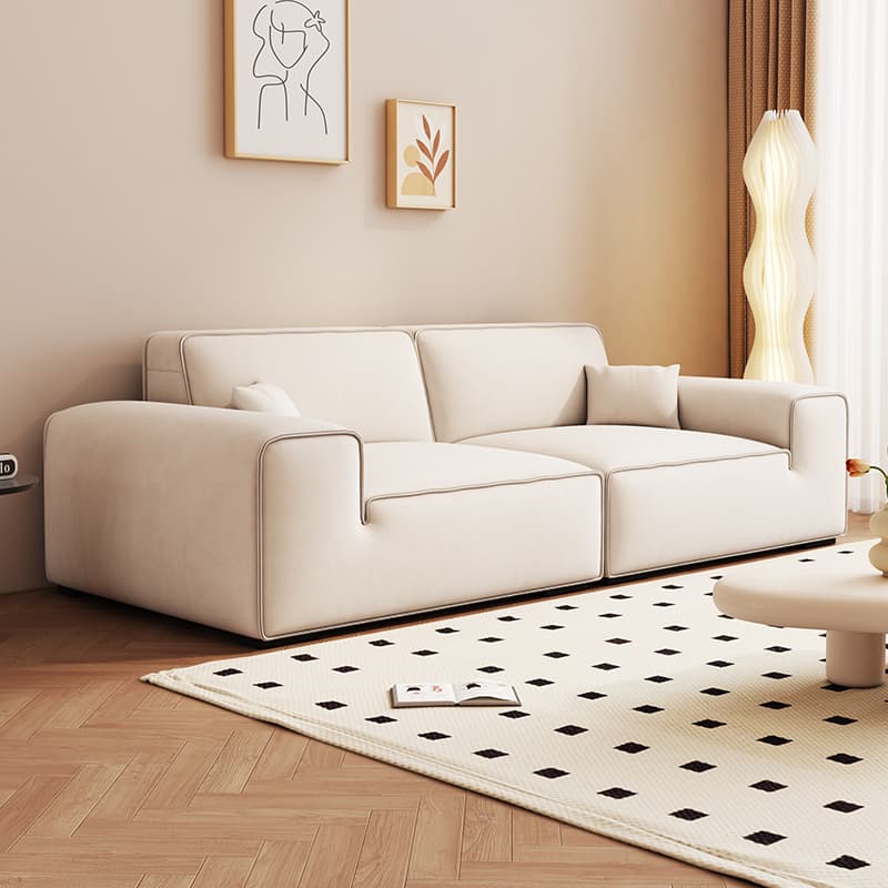 Contemporary Tear Resistant Ink/White/Olive Green Flannel/Pu Upholsterd Sofa Couch - image 9