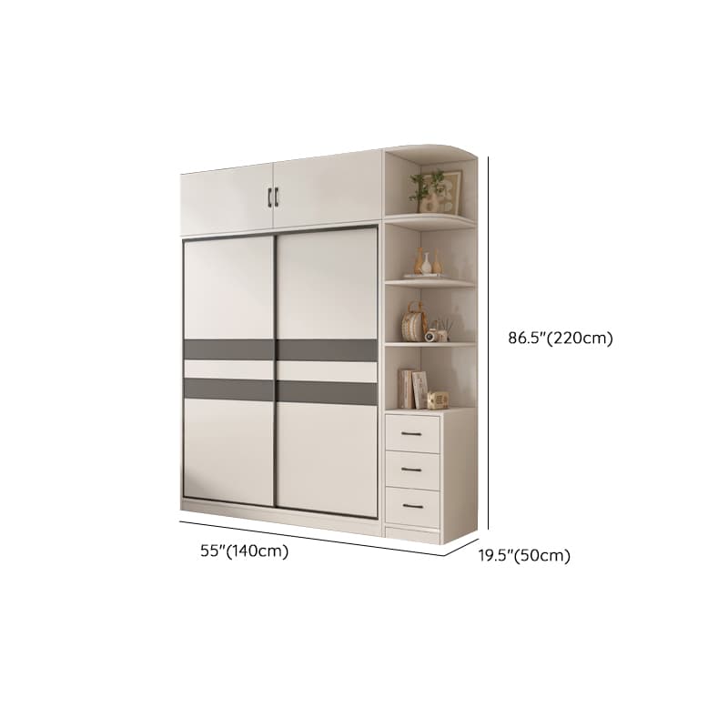 Chalk Nordic Timber Wardrobe with 3 Drawers, Self-supporting Design, Soft Close Door, and Clothing Rod - image 32