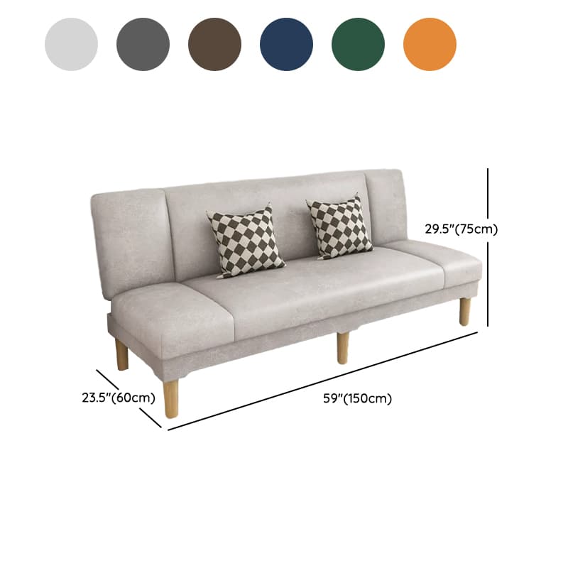 Scandinavian Armless Sleeper Sofa, Light Wood, Foam Filling, Includes Pillows - image 32